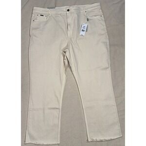 NWT Cupio Straight Leg Jeans Women's 20 20W Cream Pants High Rise Modern $99